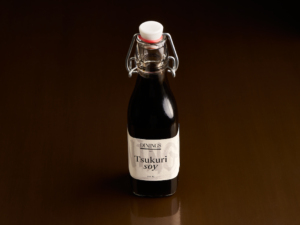 Premium Tsukuri soy sauce used for cooking, marinades, and sashimi dipping